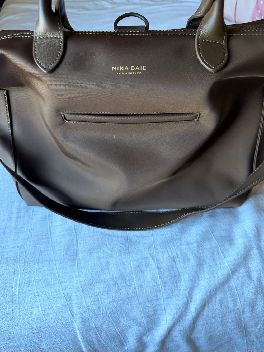 Mina Baie Women's Baby Bag Tote in Dark Brown